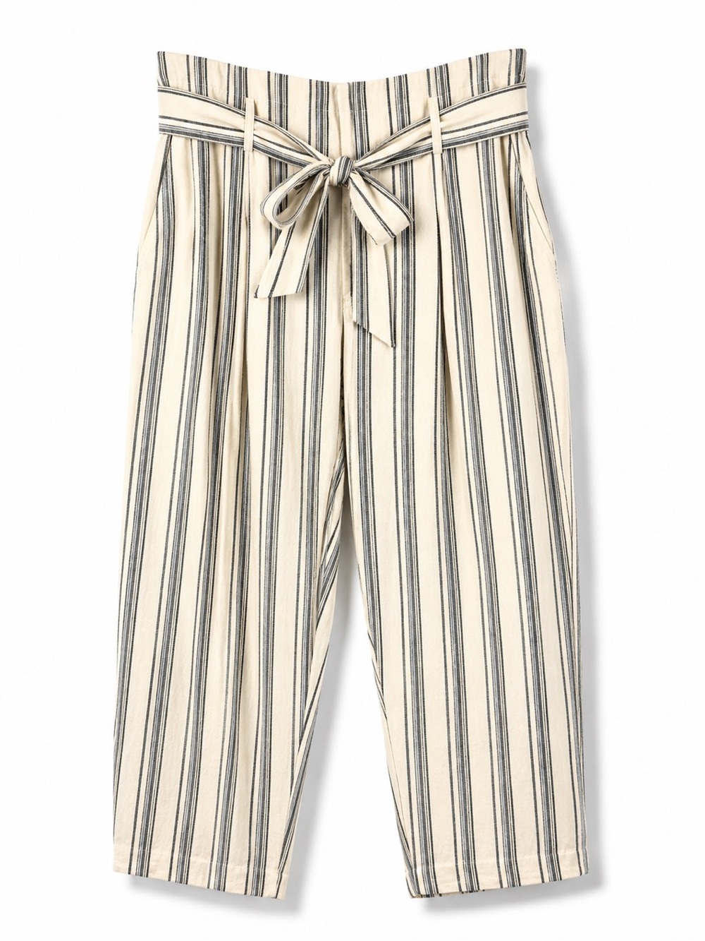 Ralph Lauren Pinstriped Linen Blend Pants Cropped 12 - Picture 2 of 10